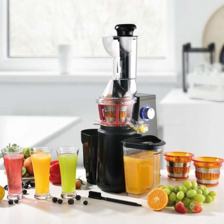 Extracteur de fruits et légumes à pression douce 3 tamis ULTIMATE noir Kitchencook