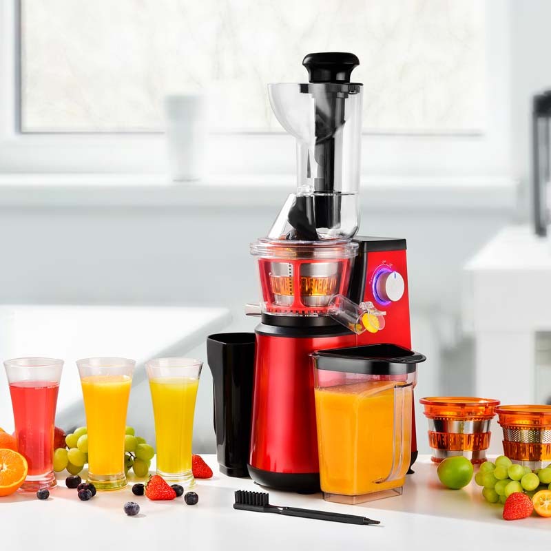 Extracteur de fruits et légumes à pression douce 3 tamis ULTIMATE rouge Kitchencook