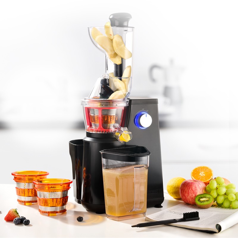 Extracteur de fruits et légumes à pression douce 3 tamis ULTIMATE noir Kitchencook